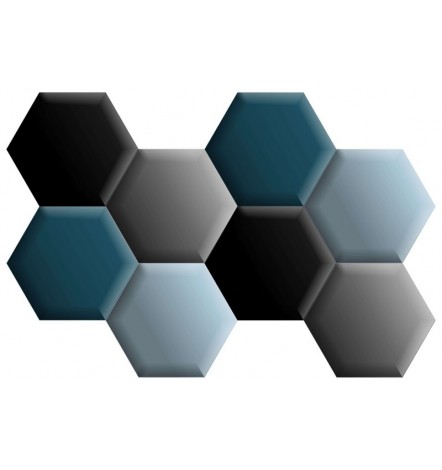 Ensemble de 8 panneaux hexagonaux rembourrés 120x86 cm