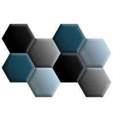 Ensemble de 8 panneaux hexagonaux rembourrés 120x86 cm