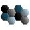 Ensemble de 8 panneaux hexagonaux rembourrés 120x86 cm