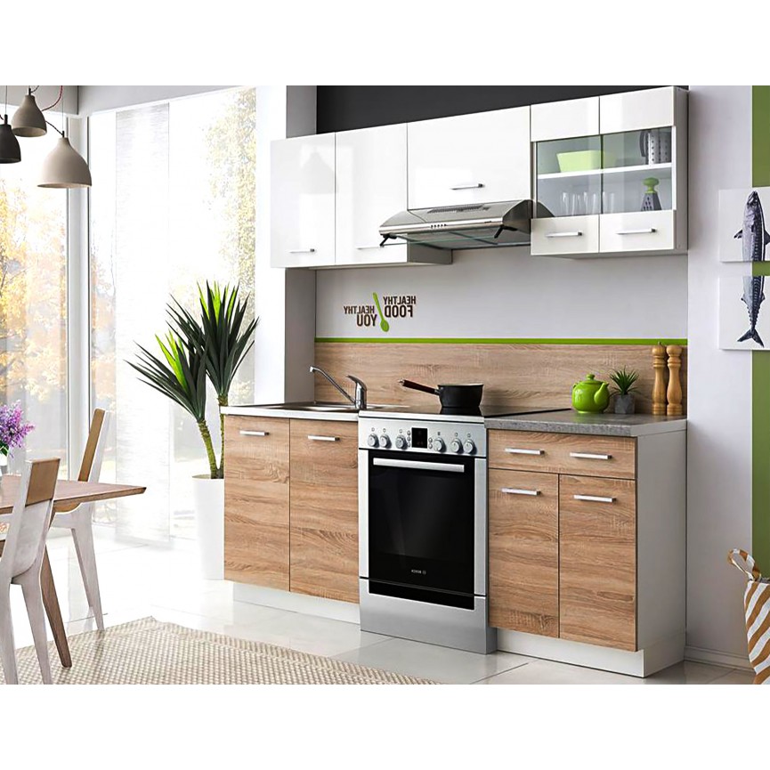 Juego de cocina DE roble blanco MIA 200 cm