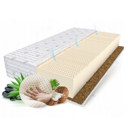 Matelas MAX 180x200x20 cm en LATEX COCO 7 zones, H2, H3