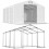 8x8 64 m² tente/hangar de stockage, H. 3,96 m, porte 3,83x3,09 m toile PVC 530 g/m²