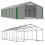 6x12 72m² tente/hangar de stockage, H. 3,09 m, porte 3,04x2,45m toile PVC 530 g/m²