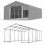 4x10 40m² tente/hangar de stockage, H. 3,65 m, 2 portes + entrée express toile PVC 600 g/m² anti-feu