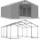 4x6 24 m² tente/hangar de stockage, H. 3,15m, porte 2,47x1,95m, toile PVC de 530 g/m² 