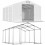 4x6 24m² tente/hangar de stockage, H. 3,65 m, porte 1,95x 2,97m toile PVC 600 g/m² Multi-size anti-feu