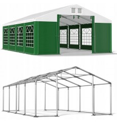 Tenda jadin 6x8 48 m², H. 3,09m, porta 2,77x2,42m, lona PVC 530 g/m²