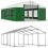 6x8 48 m² tente de jadin, H. 3,09m, porte 2,77x2,42m, toile PVC de 530 g/m²