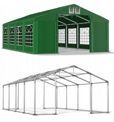 Tenda da giardino 5x8 40 m², H. 2,91 m, porta 2,33x2,31 m, tessuto PVC 530 g/m².