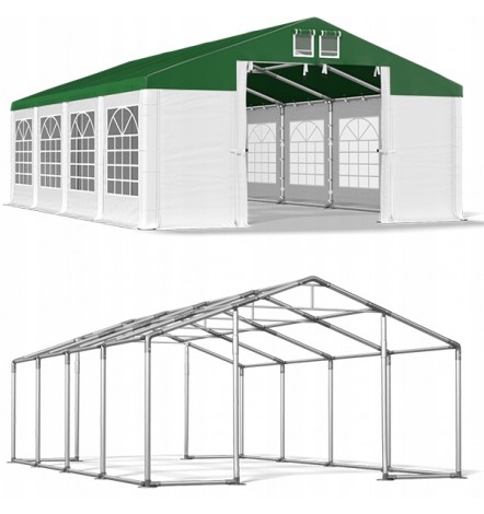 5x8 40 m² tente de jardin, H. 2,91m, porte 2,33x2,31 m, toile PVC de 530 g/m²