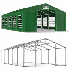 Tenda da giardino 5x10 50 m², H. 2,91 m, porta 2,33x2,31 m, tessuto PVC 530 g/m².