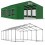 5x10 50 m² tente de jardin, H. 2,91m, porte 2,33x2,31 m, toile PVC de 530 g/m²