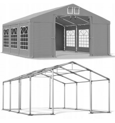 Tenda da giardino 5x6 30 m², H. 2,91 m, porta 2,33x2,31 m, tessuto PVC 530 g/m².