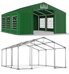 Tenda de jardim 5x6 30 m², H. 2,91m, porta 2,33x2,31 m, tecido PVC 530 g/m²