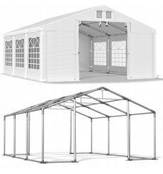 Tenda de jardim 5x6 30 m², H. 2,91m, porta 2,33x2,31 m, tecido PVC 530 g/m²