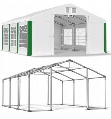 Tenda de jardim 5x6 30 m², H. 2,91m, porta 2,33x2,31 m, tecido PVC 530 g/m²