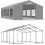4x8 32 m² tente de jardin, H. 3,15m, porte 1,95x2,47 m, toile PVC de 530 g/m²