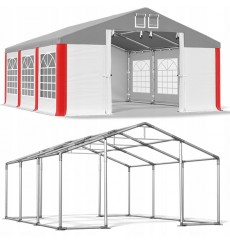 Tenda da giardino 4x6 24 m², H. 3,15 m, porta 1,95x2,47 m, tessuto PVC 530 g/m². 