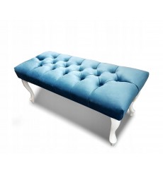 Banco, extremo de la cama acolchada azul 80x40x40 cm