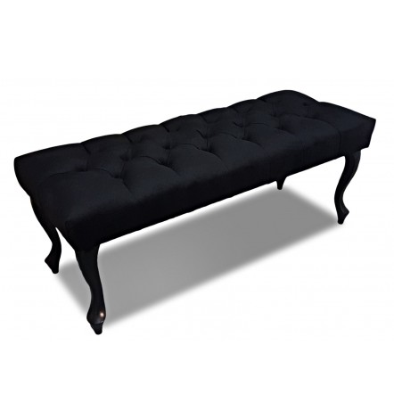 Banc, bout de lit capitonné noir 80x40x40 cm