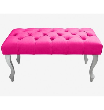 Banc, bout de lit capitonné rose 80x40x40 cm