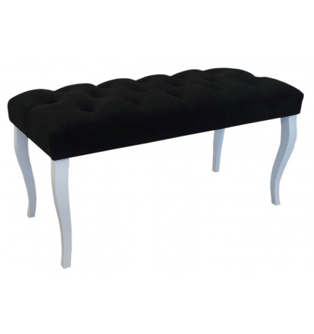 Banc, bout de lit capitonné bleu 120x45x40 cm