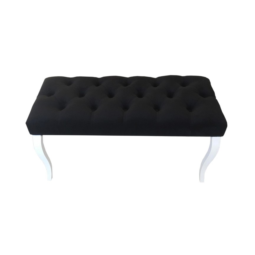 VIVAdiscount EUROPE  Banc, bout de lit capitonné noir 90x43x40 cm