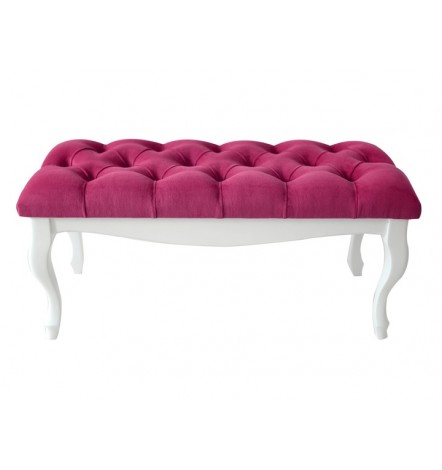 Banc, bout de lit capitonné rose 90x43x40 cm