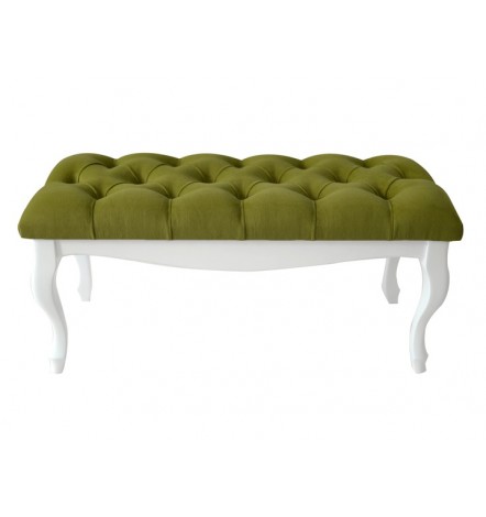 Banc, bout de lit capitonné olive 90x43x40 cm