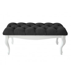 Banc, bout de lit capitonné anthracite 90x43x40 cm