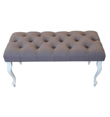 Banc, bout de lit capitonné taupe 90x40x40 cm