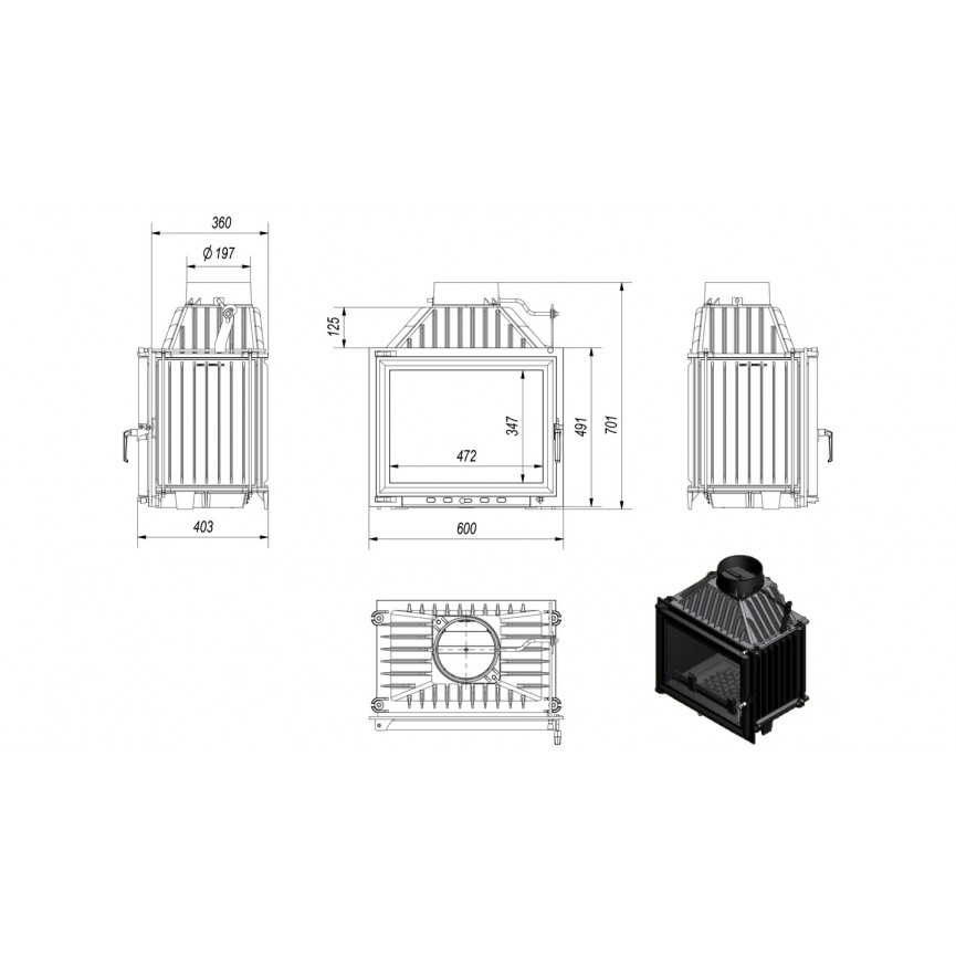 Insert cheminée à bois SAYSS 8 kW fabrication européenne sur notre  boutique en ligne