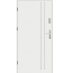 Porte d'entrée 90 cm en acier blanc