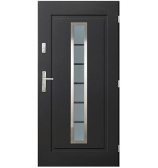 Porte d'entrée ILEA V 90 cm en acier inoxydable en plusieurs couleurs