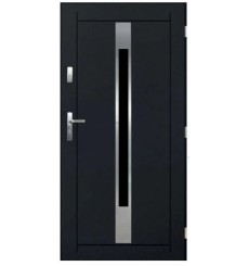 Porte d'entrée WORAKLS V 90 cm en acier inoxydable anthracite