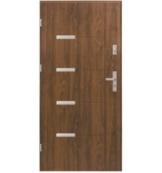 Porte d'entrée 80 cm H1 en acier inoxydable cognac