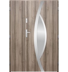 Porte d'entrée double PEGAS 120x200 cm chêne blanchi