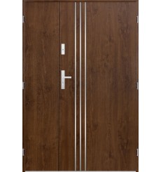 Porte d'entrée double GAMO 80x40 cm noyer