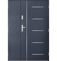 Porte d'entrée double CORTAZ 120x200 cm anthracite