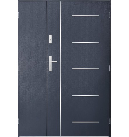 Porte d'entrée double CORTAZ 90x40 cm anthracite