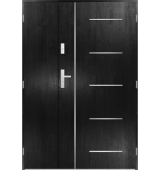 Porte d'entrée double CORTAZ 120x200 cm noir