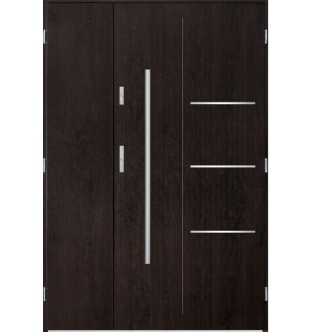 Porte d'entrée double PIRAS 90x40 cm wengé