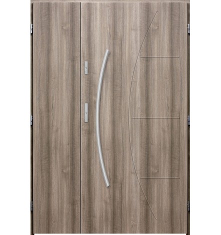 Porte d'entrée double LYNX 80x40 cm chêne blanchi