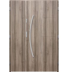 Porte d'entrée double LYNX 120x200 cm chêne blanchi