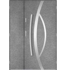 Porte d'entrée double CASTOR 120x200 cm béton