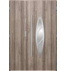 Porte d'entrée double BELIAR 120x200 cm chêne blanchi