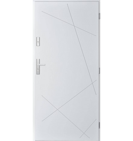 Porte d'entrée simple DIAGO 80 cm blanc