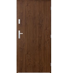 Porta de entrada individual DIAGO 90 cm nogueira