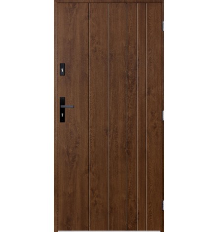 Porte d'entrée simple GUTA 80 cm noyer