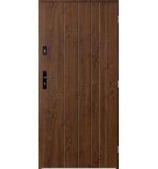 Porte d'entrée simple GUTA 80 cm noyer